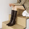 Botas Over The Knee de Cuero con Tacón Puntiagudo para Mujer