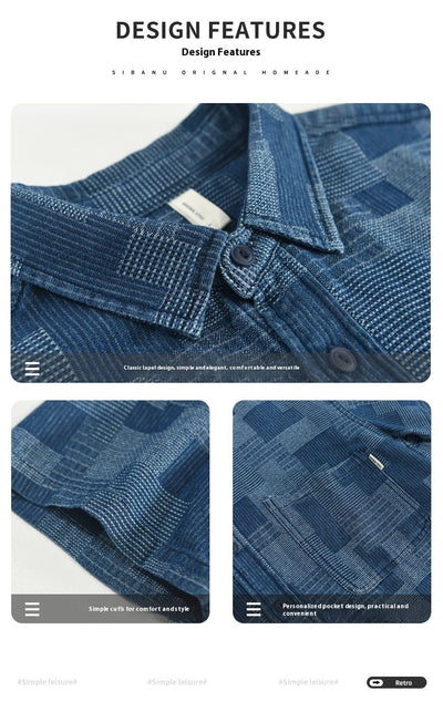Camisa Vaquera Holgada de Malla para Hombre - Image 19
