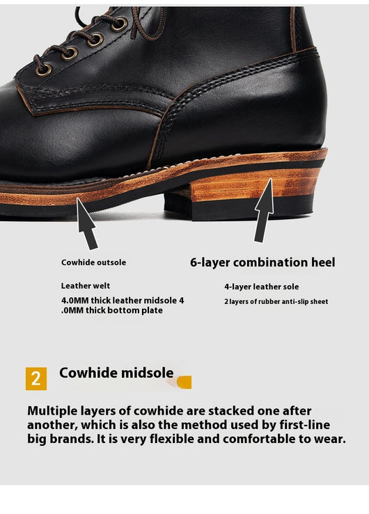 Botas de Cuero Genuino para Hombre - Estilo Trabajo Otoño Invierno - Image 23