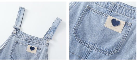 Pantalón Denim Slim Cintura Alta con Tirantes de Diseño - Image 11
