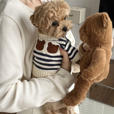 Suéter Tejido Cálido para Mascotas Estilo Coreano Otoño Invierno