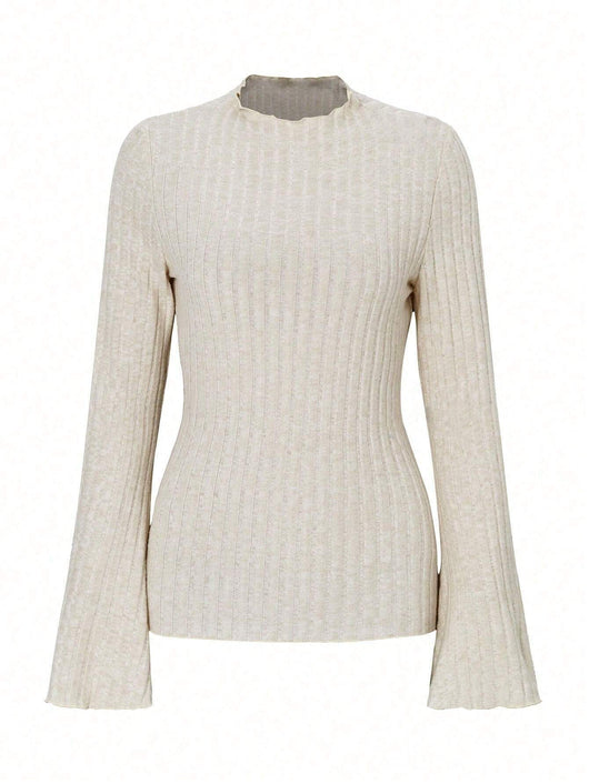 Blusa Manga Larga Cuello Redondo Rayas Texturizadas Ajuste Slim - Image 7
