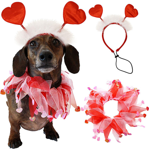 Diadema Festiva Día de San Valentín para Mascotas - Accesorios para Perros y Gatos