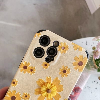 Funda Suave de Piel de Cordero con Textura Margarita 3D y Perforaciones de Silicona - Image 3