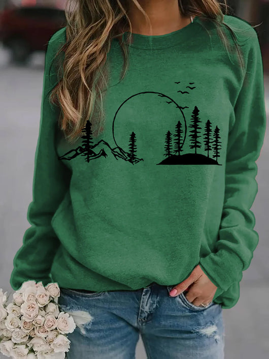 Suéter Pullover Manga Larga con Estampado Diente de León para Mujer - Image 6