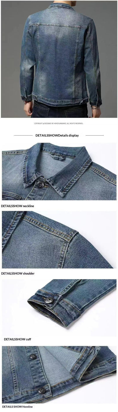 Chaqueta Denim Coreana Slim Fit para Hombre - Image 16