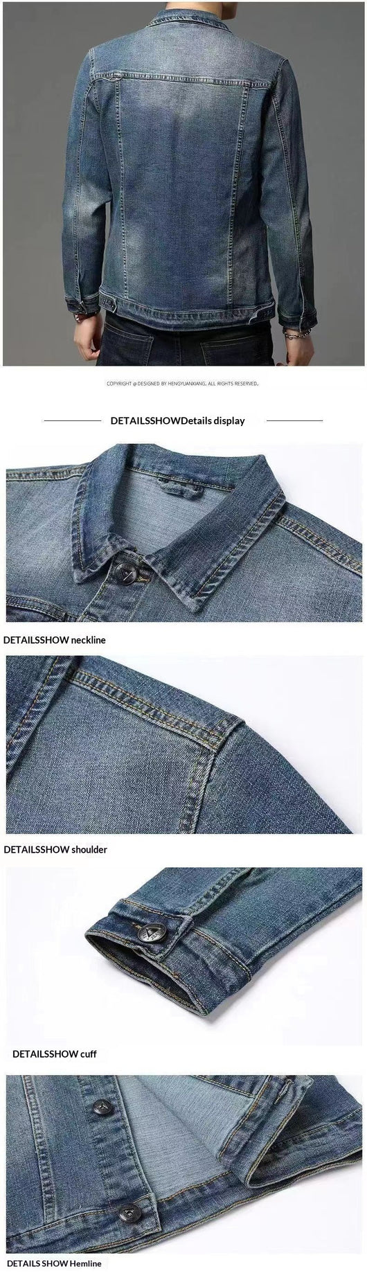 Chaqueta Denim Coreana Slim Fit para Hombre - Image 16