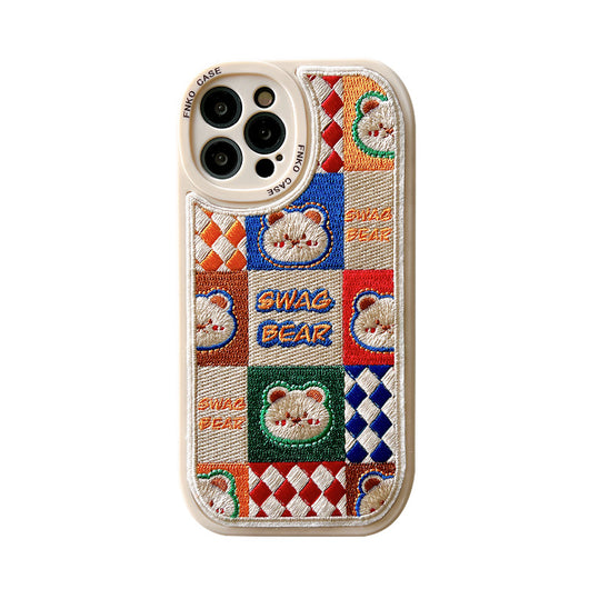 Funda para Teléfono con Bordado de Osito y Conejito - Suave y Protectora - Image 7