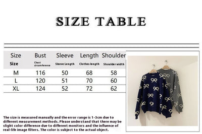 Suéter Jacquard con Moño y Cuello Redondo - Blusa Holgada de Manga Larga - Image 8
