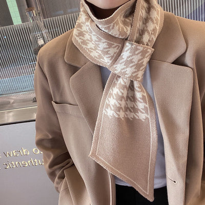 Bufanda Tejida Cuadros Houndstooth Elegante y Versátil - Image 2