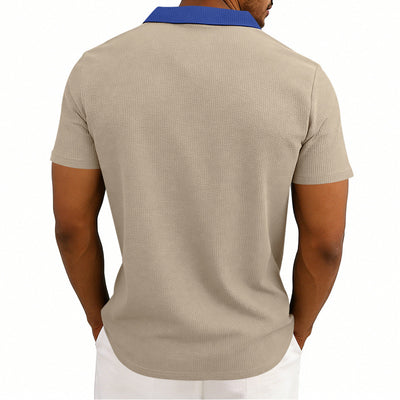 Polo Holgado de Punto Waffle para Hombre - Manga Corta - Image 41