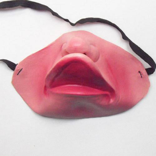 Funny grotesque mask with a large nose, yellow teeth, a cigar, stubble, and stitches on the cheek. - Image 20