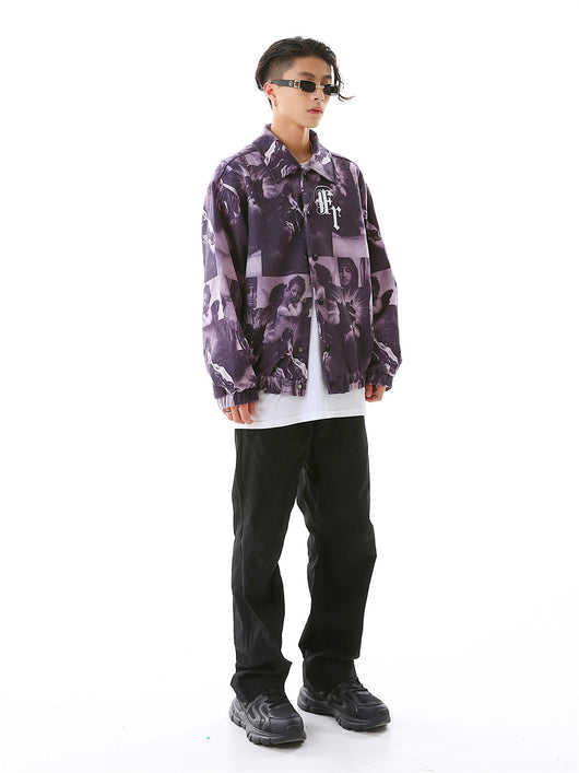 Chaqueta Blazer Oversize Estampado Completo Solapa Clásica para Hombre - Image 9