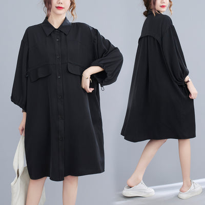 Vestido Midi de Gasa con Solapa - Talla Grande - Image 8