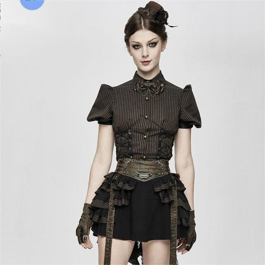 Faldas Vintage Steampunk para Mujer con Cintura Broncead - Image 9