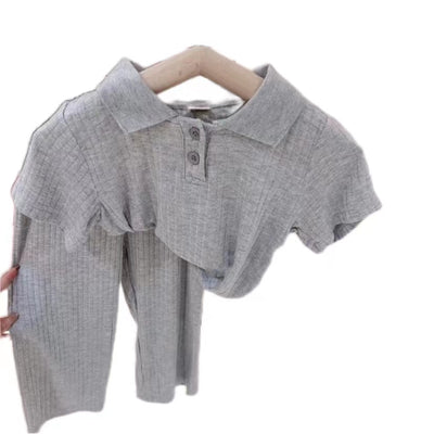 Conjunto de Dos Piezas: Blusa Manga Corta y Pantalón Ancho para Niños - Image 5