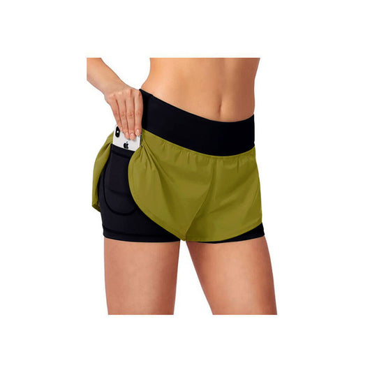 Shorts Yoga Falso Dos Piezas Doble Capa Anti-transparencia