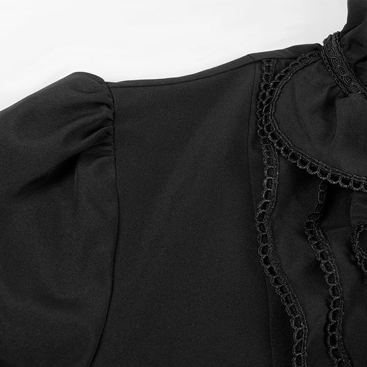 Camisa Plisada Steampunk Victoriana para Hombre con Capas - Image 21