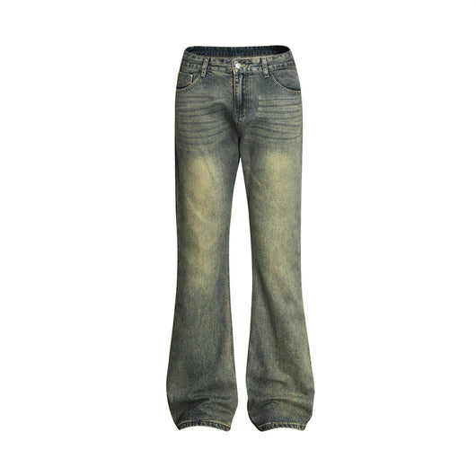 Jeans Vintage Holgados Teñidos Amarillo Barro para Hombre - Image 5