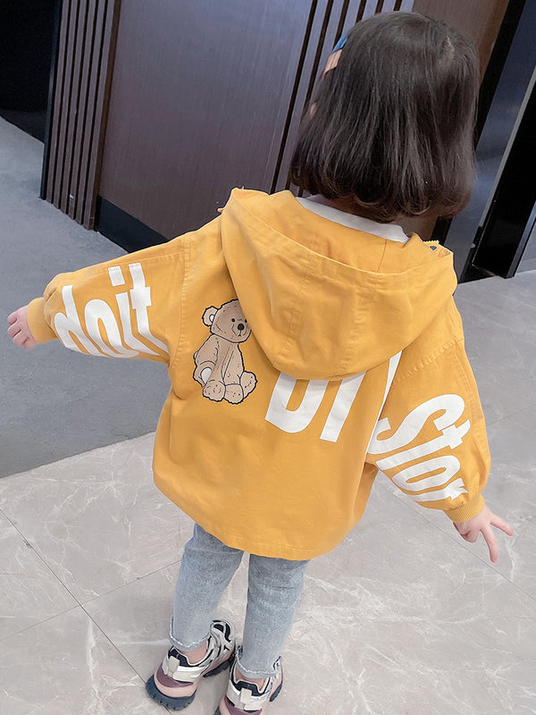 Chaqueta Cortavientos con Capucha para Niñas - Primavera y Otoño