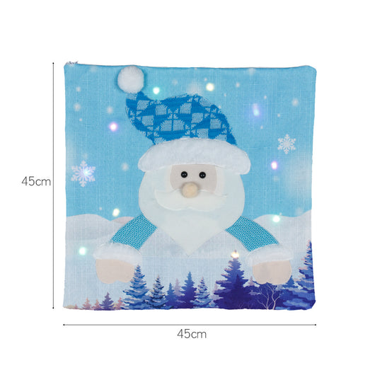 Juego de Fundas de Almohada Navideña Luminosas - Papá Noel y Muñeco de Nieve - Image 6