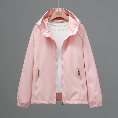 Chaqueta Hoodie Suelta Cropped Talla Grande Mujer - Ligera y Casual - Image 5