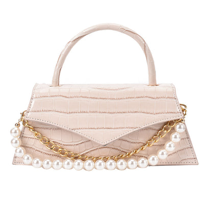 Bolso Cuadrado Pequeño con Patrón Retro y Perla, Bandolera de Moda - Image 19