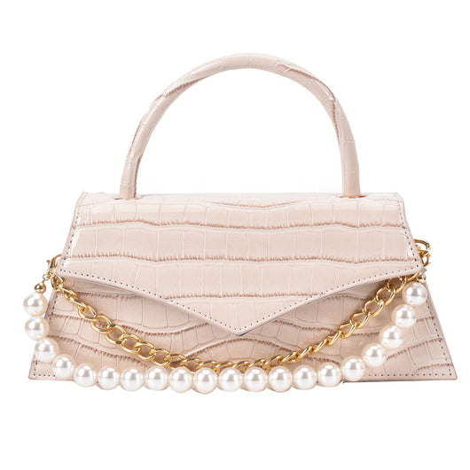 Bolso Cuadrado Pequeño con Patrón Retro y Perla, Bandolera de Moda - Image 19