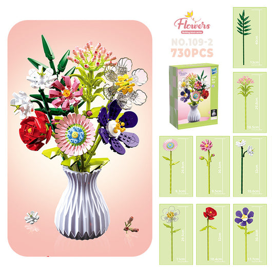 Bloques de Construcción Flores con Piezas Pequeñas - Juguete Educativo Armable - Image 7