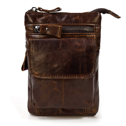 Bolsa de Cuero Crazy Horse para Hombre - Bandolera Cruzada Vintage - Image 7