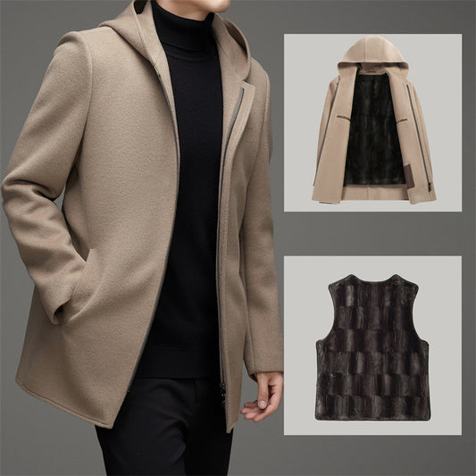 Abrigo de Lana Reversible con Capucha para Hombre - Invierno Premium - Image 2