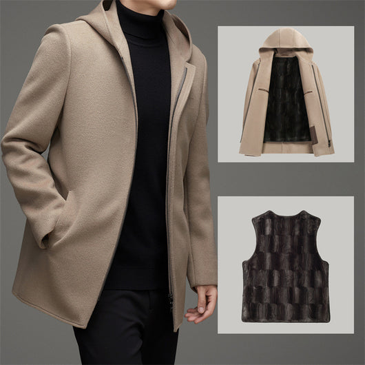 Abrigo de Lana Reversible con Capucha para Hombre - Invierno Premium - Image 2