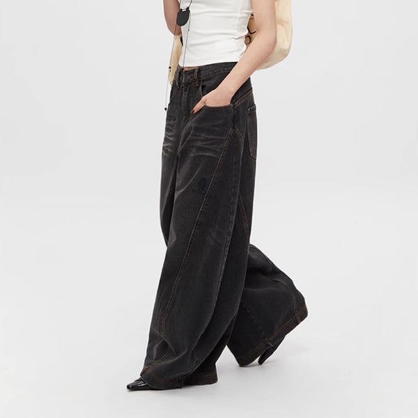 Pantalones Jeans Rectos Anchos Vintage Efecto Caída