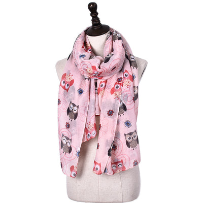 Chal Estampado con Búhos de Colores para Mujer - Image 11