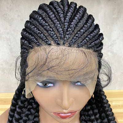 Peluca de Malla Elástica con Trenza de 9 Hebras - Fibra Química Premium - Image 7