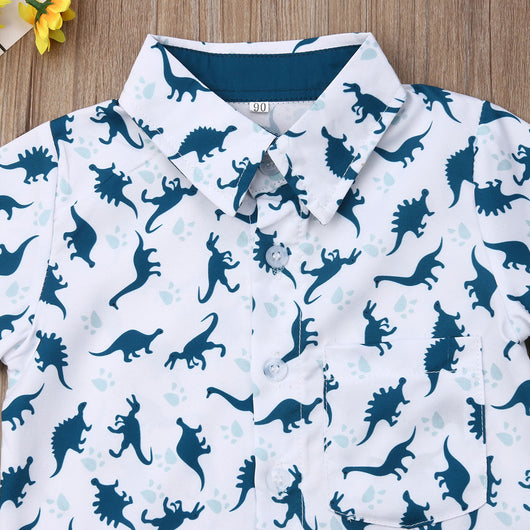 Conjunto Infantil Estampado Dinosaurio - Playera y Shorts de Verano - Image 4