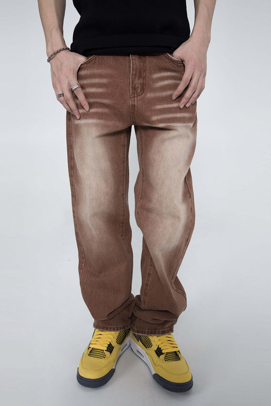 Jeans Holgados Vintage Lavado Street Marrón Estilo Hip Hop - Image 5