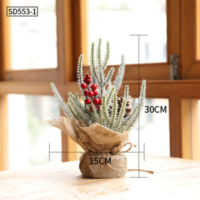 Árbol de Navidad Miniatura de Escritorio con Adornos Pequeños - Image 3
