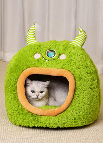 Cama Cueva Monstruo Cartoon para Perros y Gatos - Cálida y Acogedora Todo el Año - Image 11