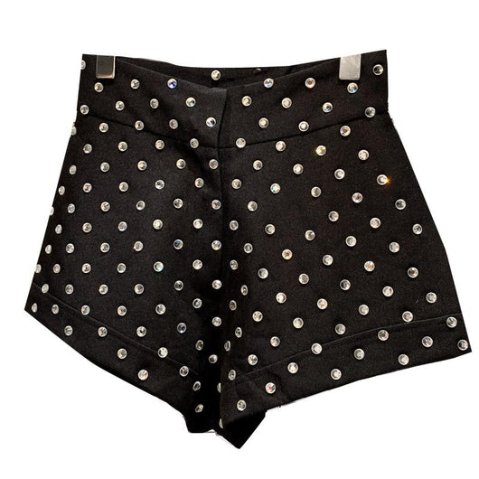 Shorts Femeninos con Cristales de Diamante y Grano Grande - Image 3