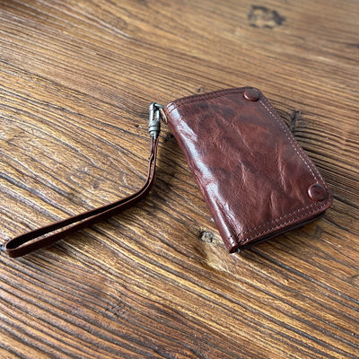 Billetera Juvenil de Cuero con Pliegues - Cartera Corta para Hombre - Image 9