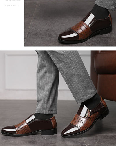 Zapatos de Cuero para Hombre Ejecutivos Transpirables con Diseño Perforado - Image 18