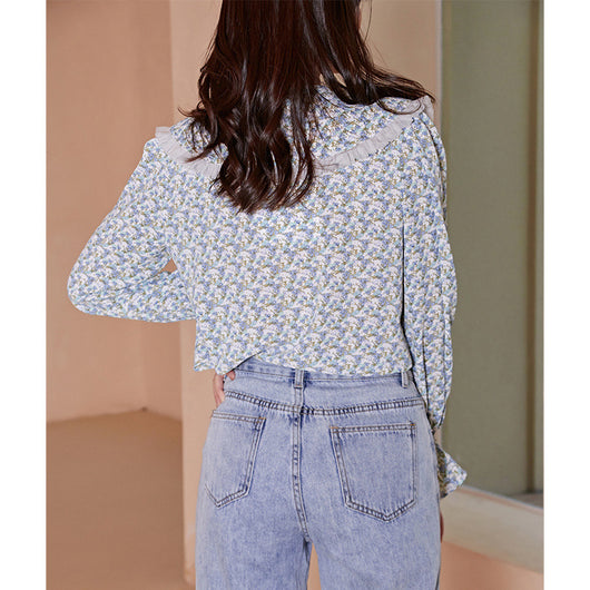Blusa Estampada Cuadros Vichy con Cuello Muñeca - Image 5