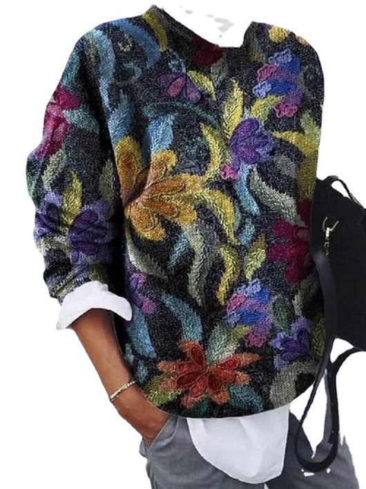 Blusa Suelta Estampado Floral Manga Larga para Mujer - Image 5