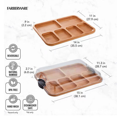 Bandeja Organizadora de Bambú con Tapa Acrílica Transparente - Image 5