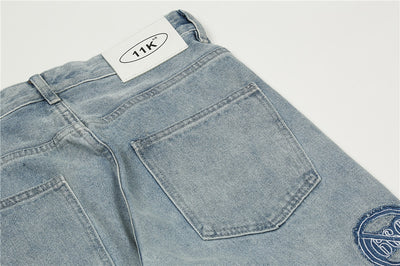 Jeans Hombre Rotos Deslavados con Bordado Artesanal - Image 15