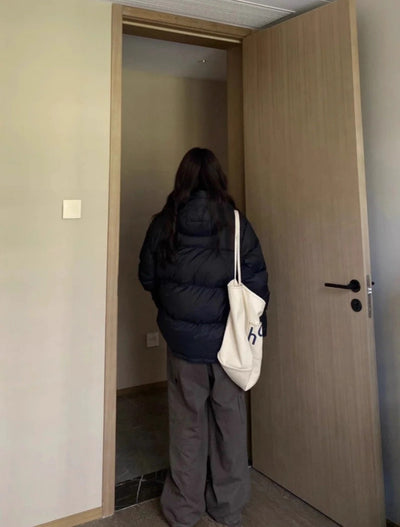 Abrigo Acolchado de Plumón para Mujer con Capucha, Suelto y Cálido - Diseño de Pareja - Image 12