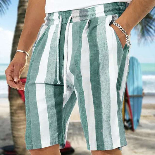 Shorts de Playa para Hombre con Estampado 3D a Rayas - Image 15