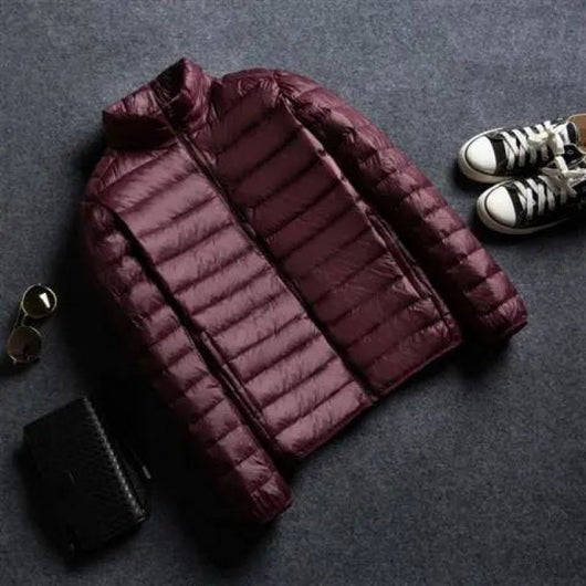 Chaqueta Acolchada Ultraligera con Capucha y Cuello Parado para Hombre - Image 10
