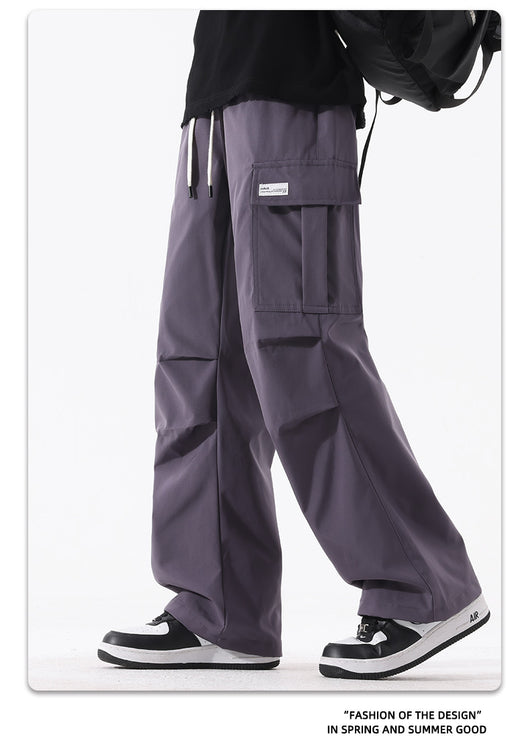 Pantalones Cargo Plisados Retro Americana - Estilo High Street para Parejas - Image 14